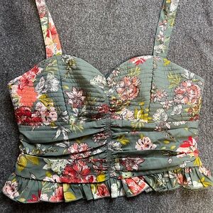 Floral Green Women's Top